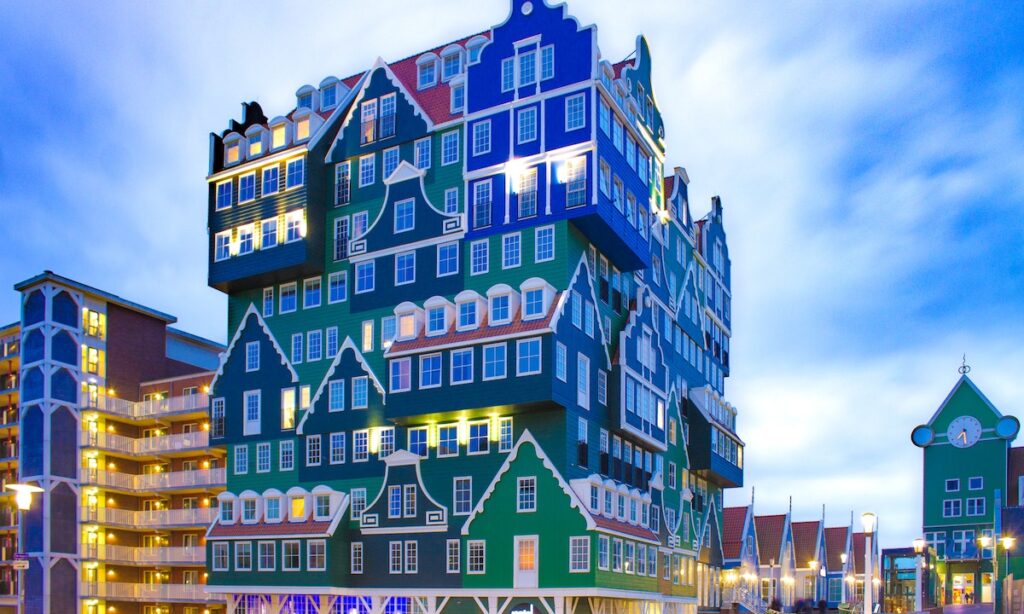 Blue and green painted house in netherland: Autism friendly countries