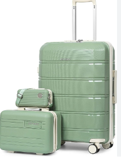 Sage green luggage to protect against theft