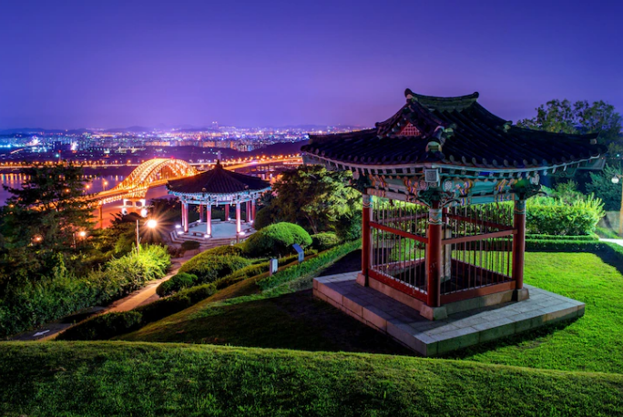 night view at korea
