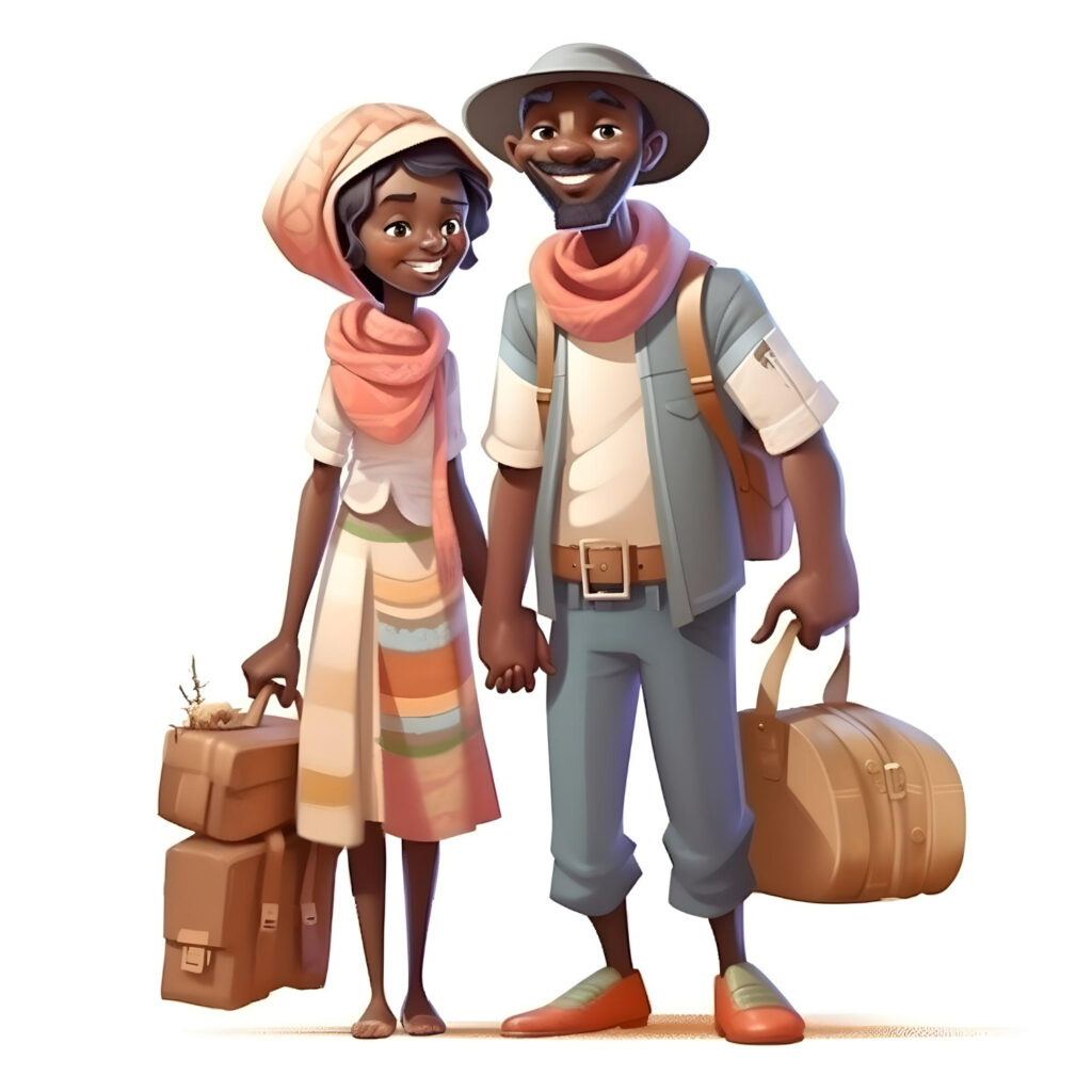 Two illustration of travellers