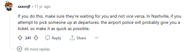 An 11 year old reddit comment on how picking up at the departure is done